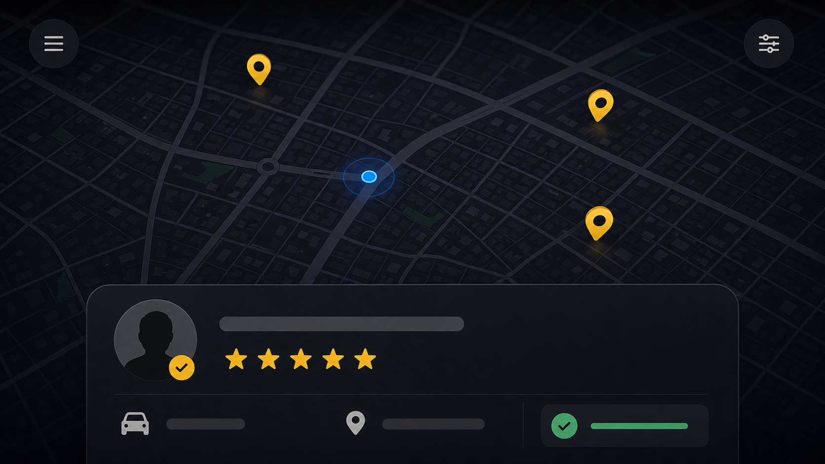 Mapa de ManejApp con instructores cercanos y un perfil verificado